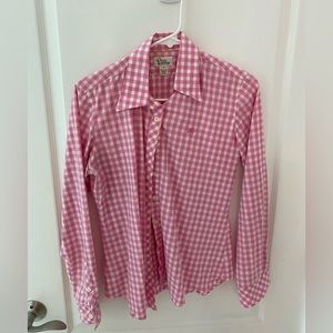 Lily Pulitzer pink and white gingham button down size 4